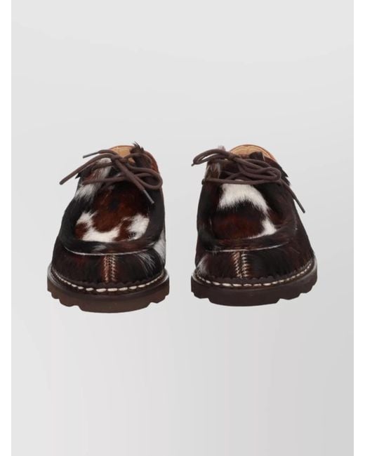 Paraboot Black Lace-Up Shoes Michael Contrast Stitching for men