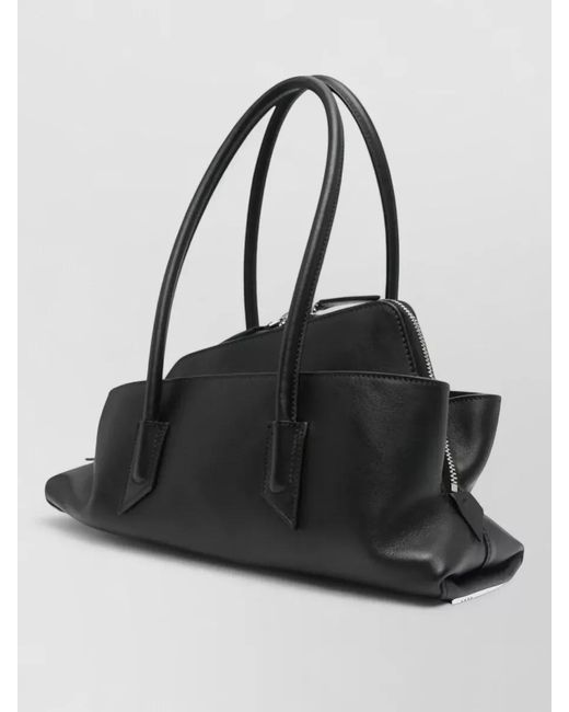 The Attico Black La Passeggiata Small Structured Tote Bag