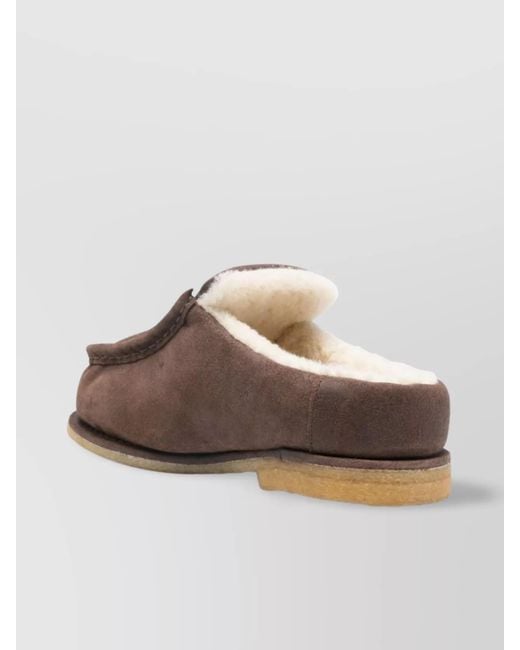 J.W. Anderson Brown Lambskin Padded Slippers