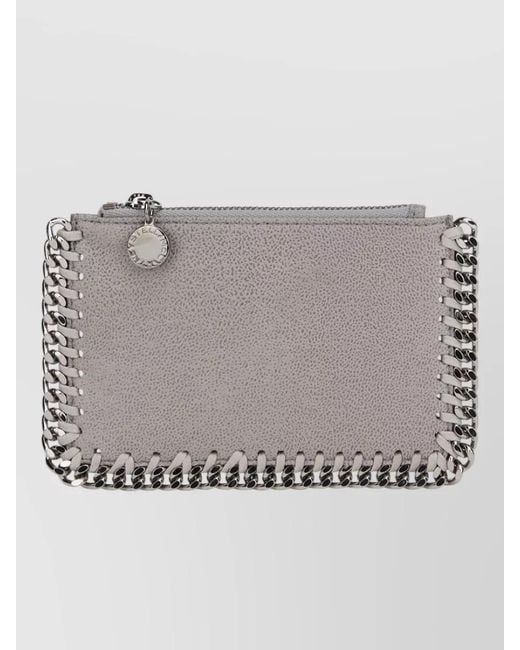 Stella McCartney Gray Falabella Chain Trim Cardholder Accessory