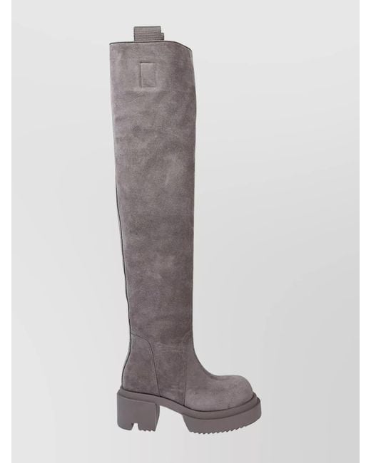 Rick Owens Multicolor Suede Leather Knee-High Boots