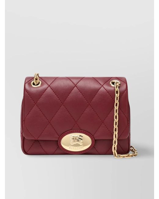 Burberry Red Medium Quilted Chain Strap Shoulder Bag