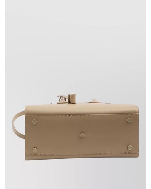 Saint Laurent Natural Small Sac De Jour Leather Tote Bag
