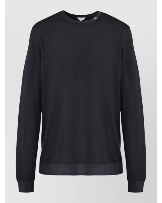 Malo Blue Crew Neck Knitted Sweater Long Sleeves for men