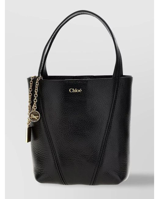 Chloé Black Spin Small Leather Bucket Bag