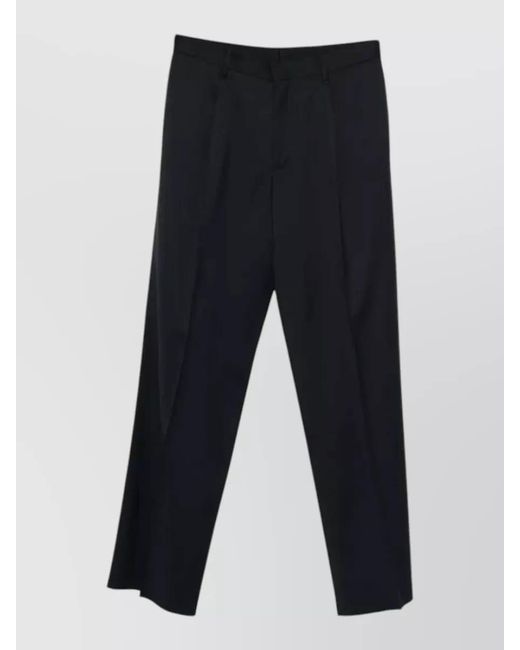 Lardini Blue Wool Pleated Wide-Leg Trousers for men