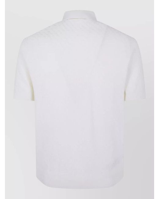 Filippo De Laurentis White Short-Sleeve Polo Shirt for men