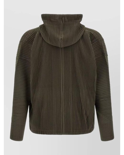 Homme Plissé Issey Miyake Green Polyester Hooded Jacket for men