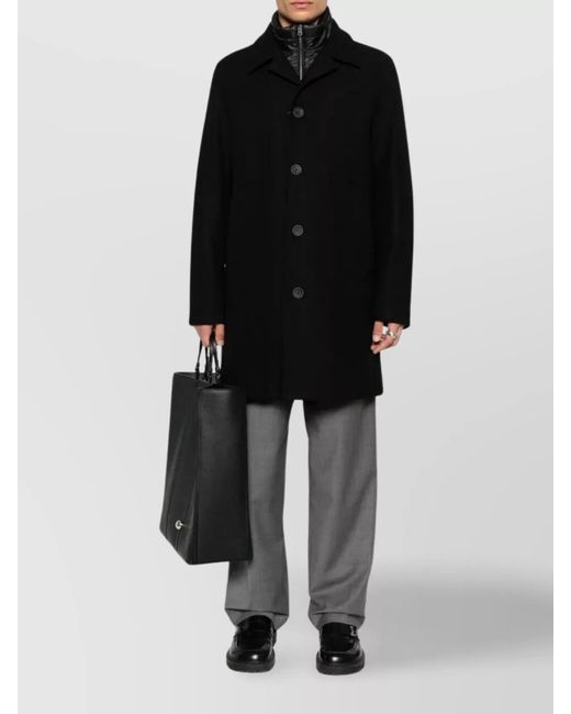Herno Black Single-Breasted Padded Coat for men