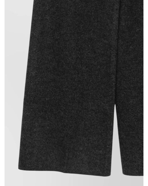 Semicouture Black Virgin Wool Wide Leg Loungewear Trousers