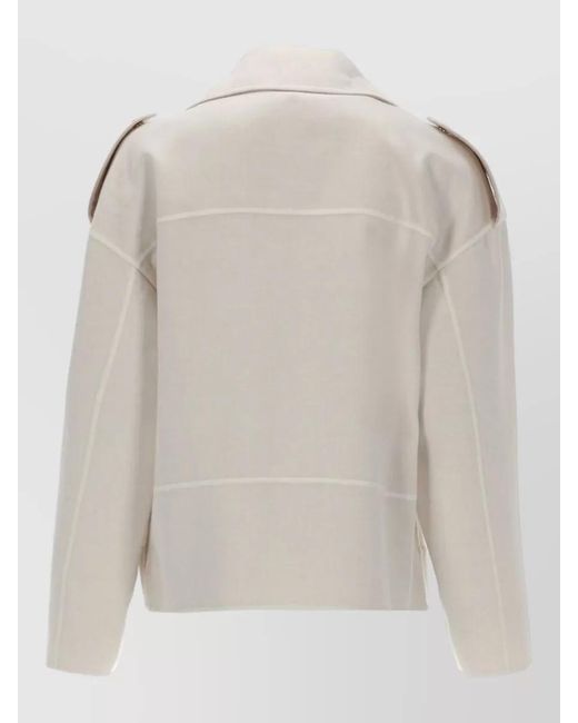 Moorer Multicolor Coat Long Sleeves Notched Lapels Epaulettes