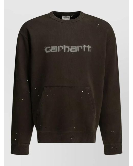 Carhartt Black Painter Crew Neck Sweatshirt Kangaroo Pocket for men