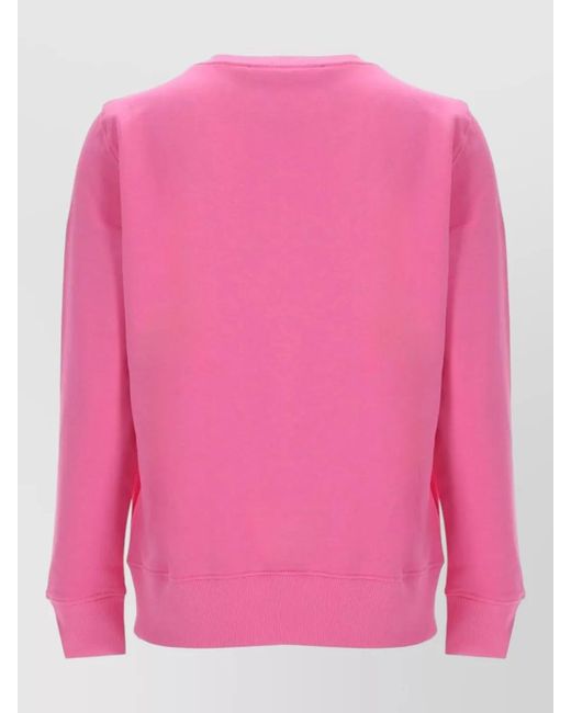 Versace Jeans Couture Pink Cotton Jersey Crew Neck Long Sleeve Top