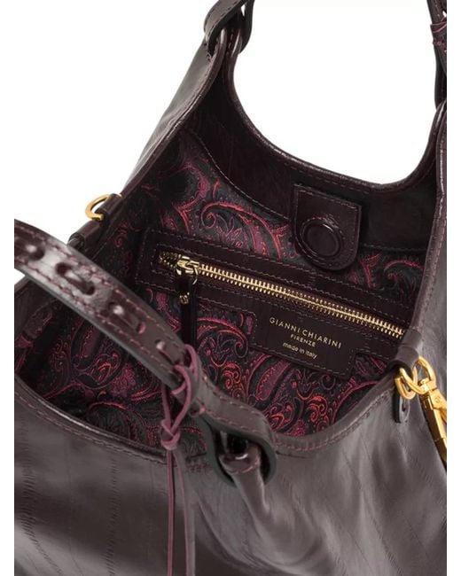 Gianni Chiarini Black Dua Tote Bag Detachable Strap Top Handles