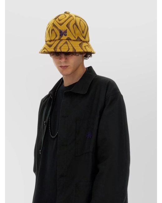 Needles Yellow Printed Bucket Hat for men