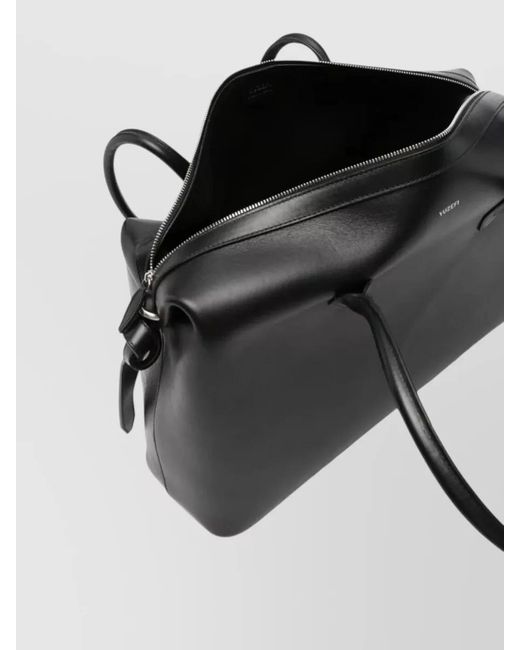 Yuzefi Black Brioche Tote Bag Rectangular Shape Knot