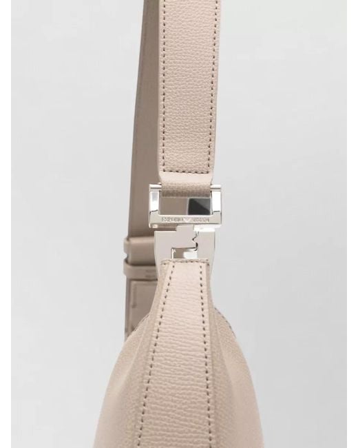Emporio Armani White Medium Leather Hobo Bag Adjustable Strap