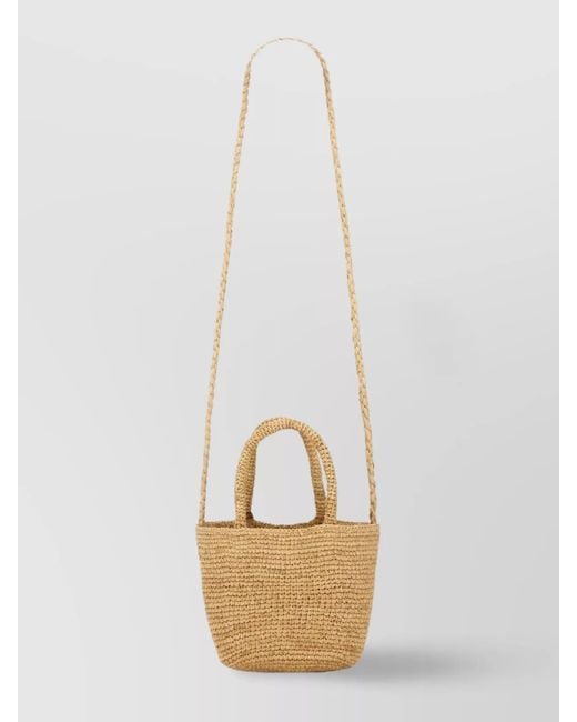 Manebí White Braided Strap Bucket Bag With Top Handles