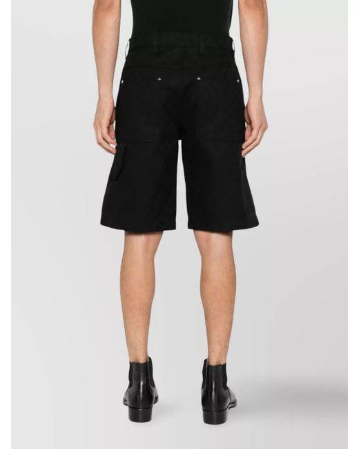 Gucci Black Cotton Gg Jacquard Denim Bermuda Shorts for men