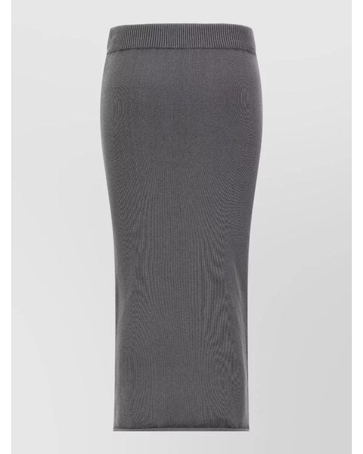 Entire studios Gray Midi Knit Skirt Elastic Waistband Hem