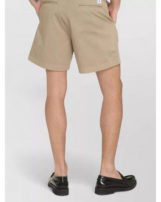Department 5 Natural Cotton Bermuda Shorts Pleats Belt Loops Pockets for men