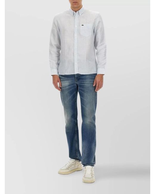 Lacoste Gray Linen Shirt for men