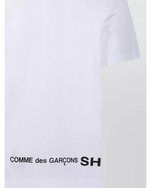 Comme des Garçons White Short Sleeve Crew Neck Cotton T Shirt for men