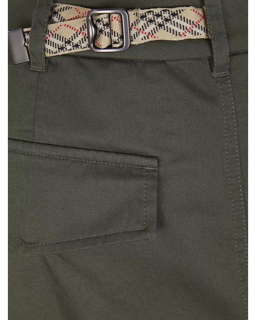 Burberry Green Cotton Relaxed-Fit Cargo Trousers