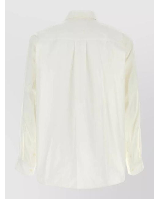 Sacai White Cotton Poplin And Oxford Shirt for men