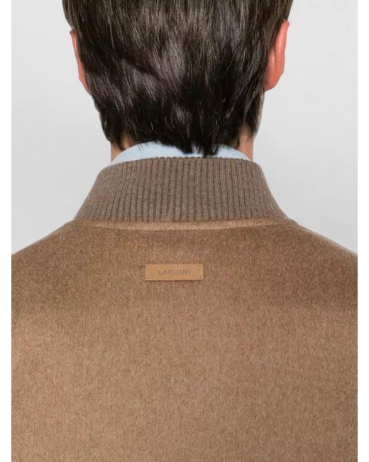 Lardini Natural Felted Texture Bomber Jacket for men