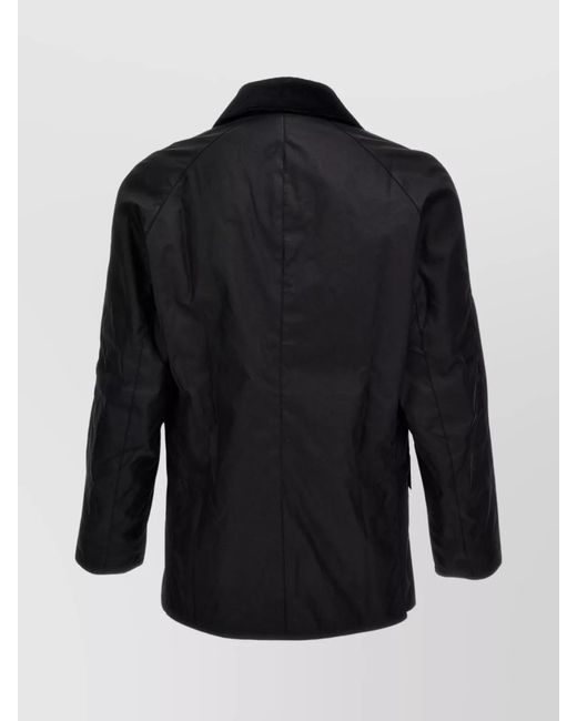 Barbour Black Waxed Cotton Regular-Fit Jacket for men