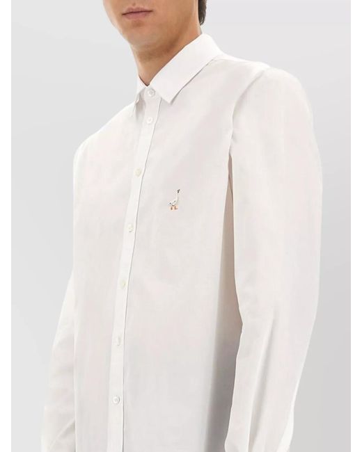 Moschino White Cotton Poplin Shirt for men