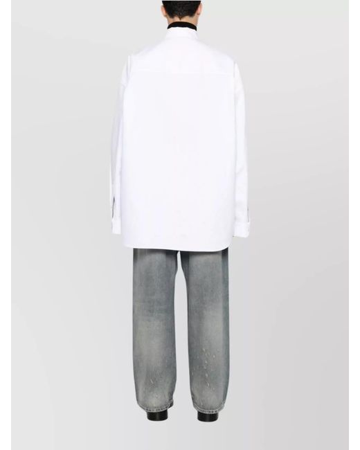 Balenciaga White Cotton Oversized Shirt