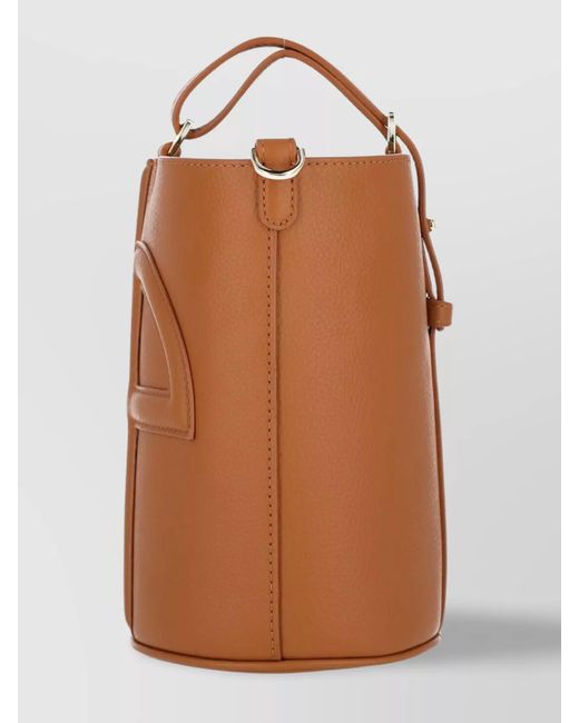 Patou Brown Leather Bucket Bag
