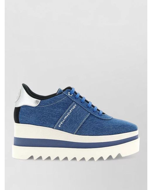 Stella McCartney Blue Sneakelyse Sneakers Chunky Platform Denim Sole