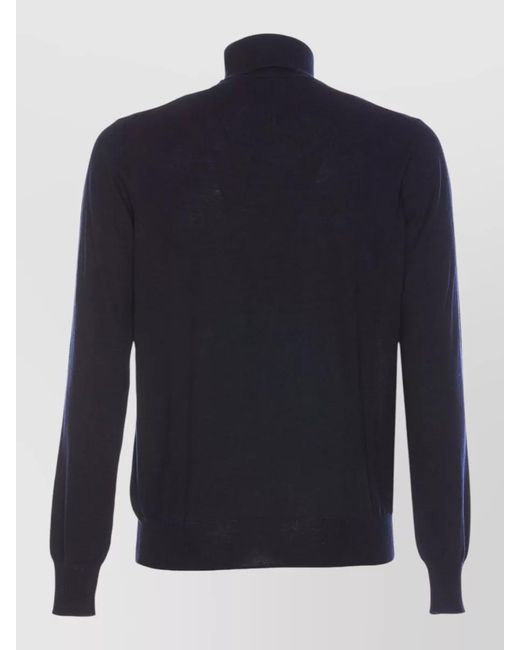 Paolo Pecora Blue High Neck Turtleneck Sweater Long Sleeves for men