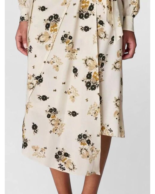 Isabel Marant Natural Silk Asymmetric Midi Skirt