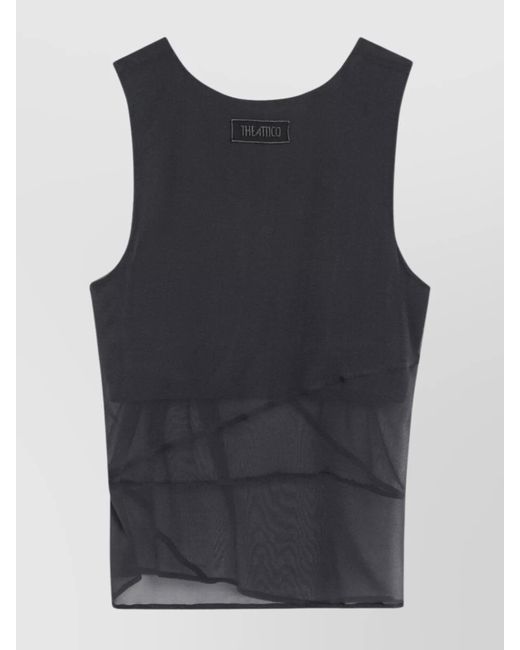 The Attico Blue Silk Tank Top