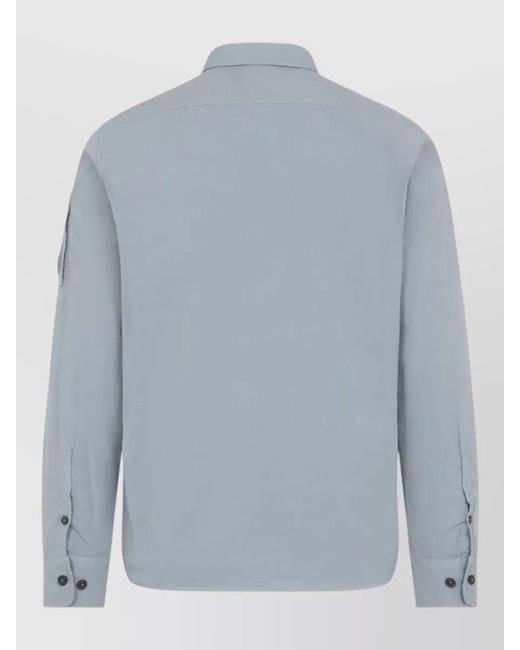 C P Company Blue Pocket Button Shirt for men