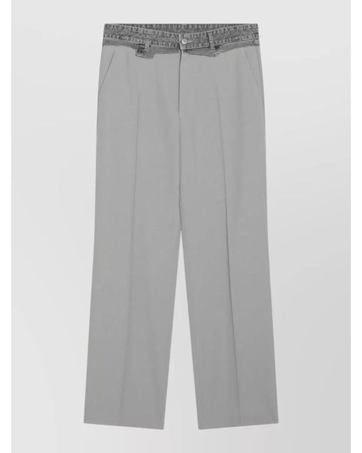 MM6 by Maison Margiela Gray Wool-Blend Tailored Trousers for men