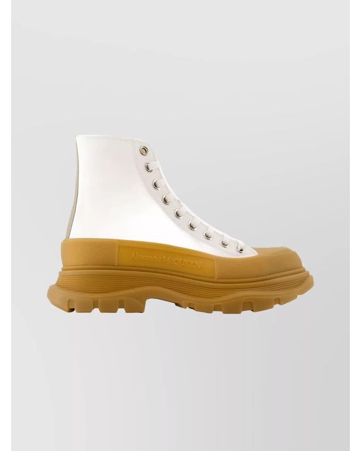 McQueen Metallic Calfskin Ankle Boots