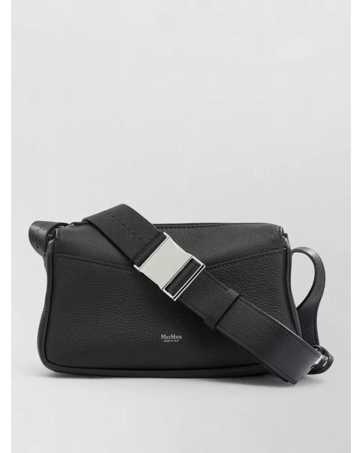 Max Mara Black Small Leather Crossbody Bag Adjustable Strap