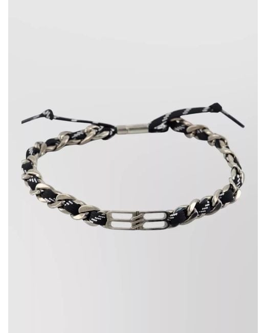 Balenciaga Metallic Bb Icon Lace Metal Chain Necklace