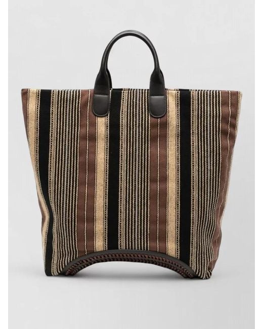 Emporio Armani Black Striped Tote Bag for men