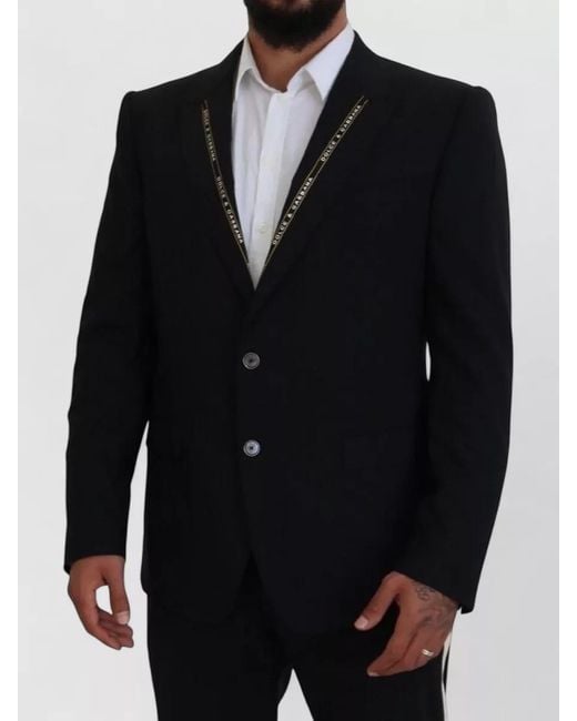 Dolce & Gabbana Blue Wool Stretch Slim Fit Jacket Blazer for men