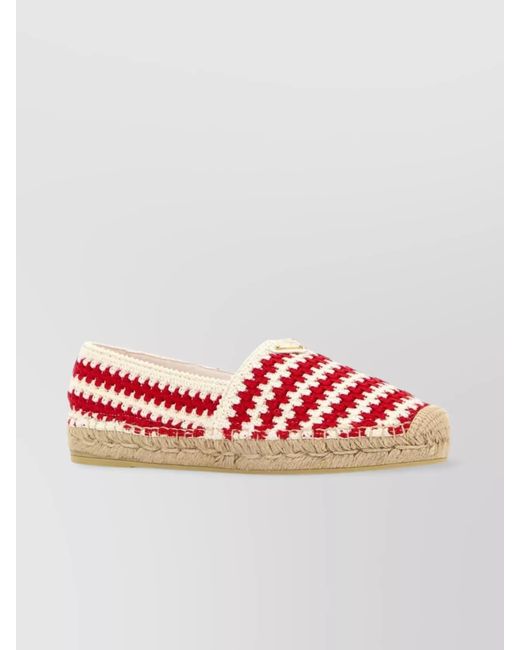 Prada Red Crochet Espadrilles
