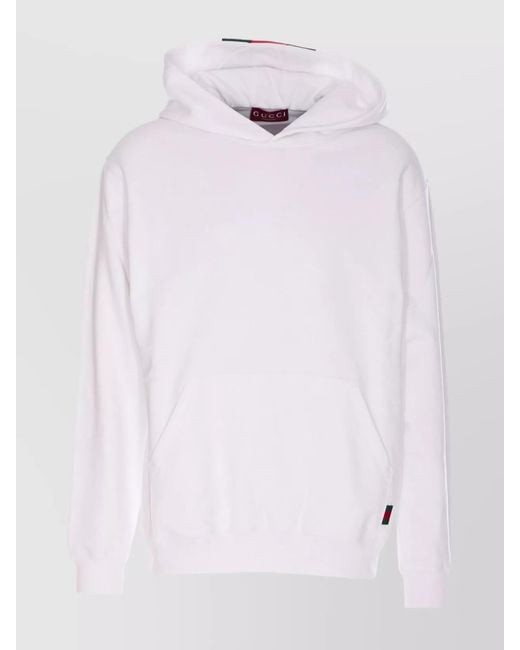 Gucci White Logo Print Hoodie for men