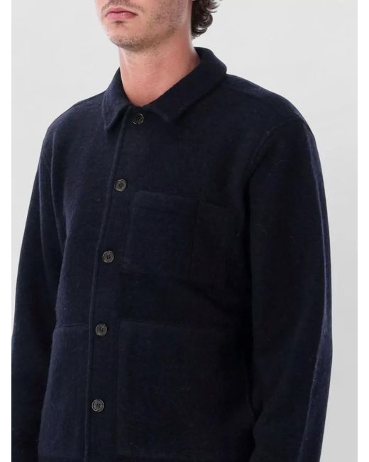 Universal Works Blue Wool Regular-Fit Short Jacket for men