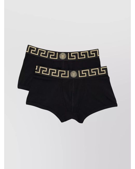 Versace Black Stretch Cotton Boxer Shorts 2-Pack for men