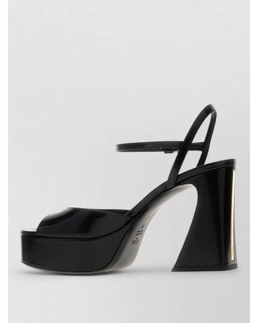 Fendi Black Leather Sandals